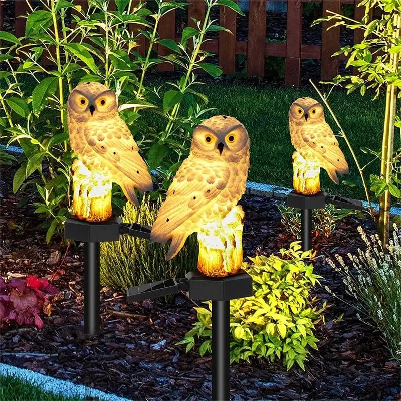 LED Solar Owl Garden Lights